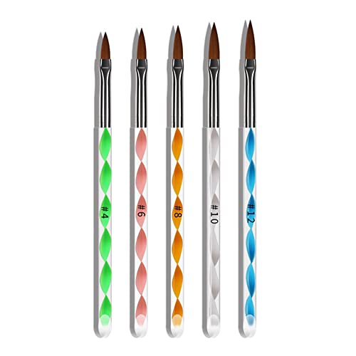 Комплект Четки за Дизайн на нокти с 5 бр. Боядисани Издълбани Инструменти За Нокти Кристален Дръжка на Четка