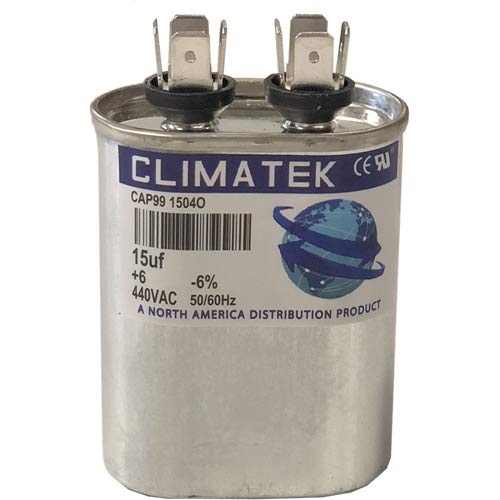 Овална кондензатор ClimaTek - подходящ за Genteq 27L657 | 15 icf MFD 370/440 Волта променлив ток