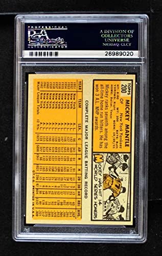 1963 Topps # 200 Мики Мэнтл Ню Йорк Янкис (Бейзболна картичка) PSA PSA 5,50 Янкис