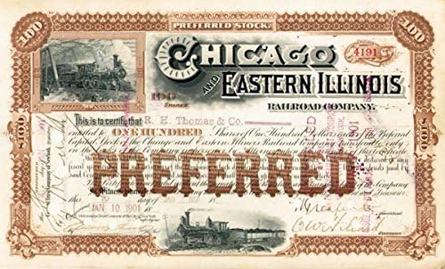 Жп линията Чикаго и в Източен Илиноис - Склад за сертификат