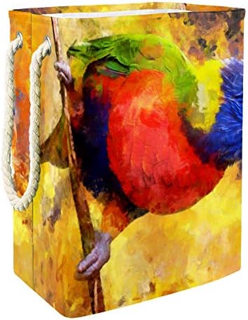 Inhomer Картина с образа на Дъгата Lorikeet Птица-Папагал 300D Оксфорд PVC, Водоустойчив Кошница за Дрехи, Голяма