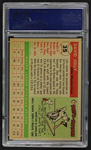 1955 Topps # 35 Дейв Джоли Милуоки Брейвз (Бейзболна картичка) PSA PSA 7.00 Брейвз