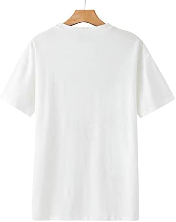 Дамски Негабаритная Тениска с Писмото Принтом Коне, Свободни Летни Блузи, Модни Тениски с Къс ръкав и кръгло